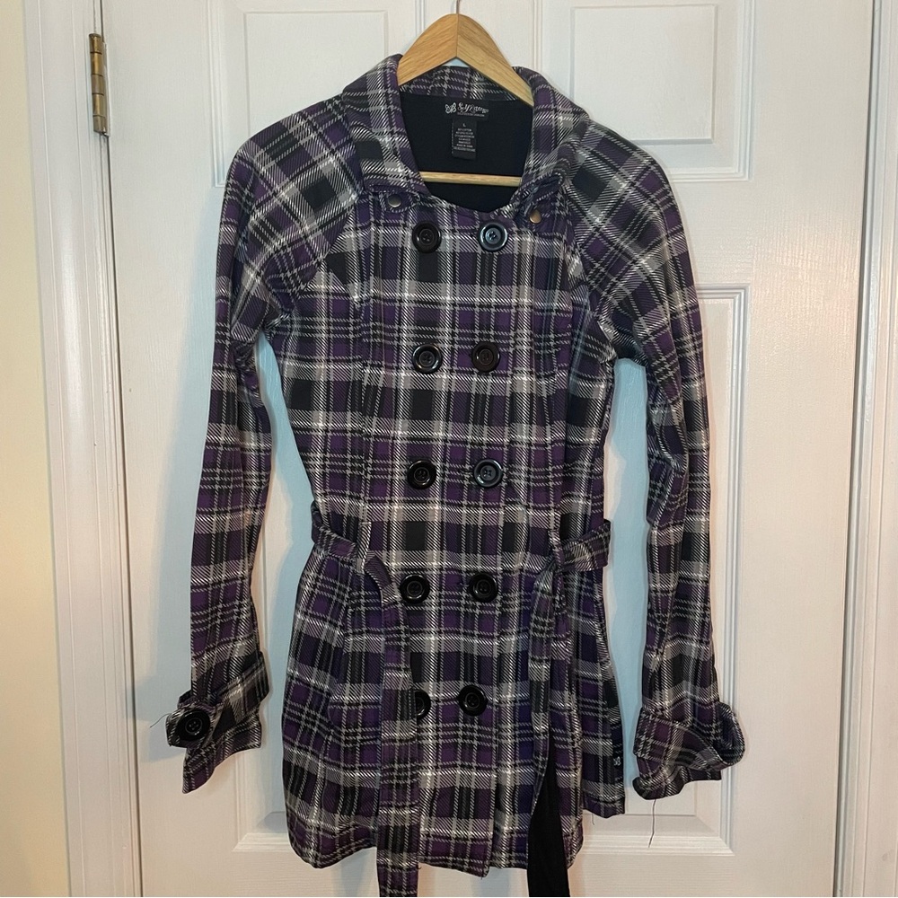 Kids Purple Plaid Jacket Large